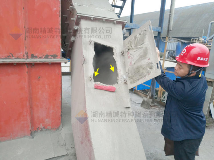 欧亚国际特瓷牌耐磨陶瓷内衬下料溜槽