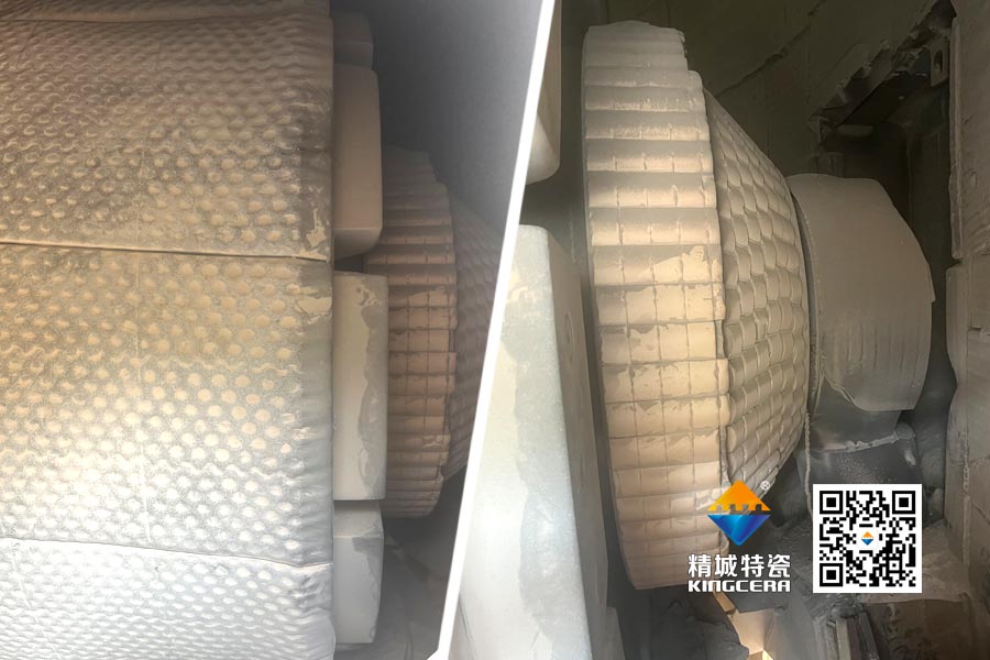 水泥厂磨辊轴ZTA陶瓷掩护罩寿命延伸至4年以上